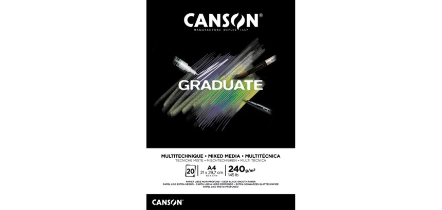 Bloc de dessin GRADUATE MIXED MEDIA, A4, noir