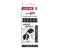 Pochette uni-ball 5 feutres pointe calibree 0.05 br       coloris noir