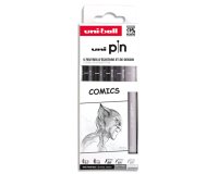 Pochette uni-ball 5 feutres pointe calibree 0.7 gc/gf/n   coloris noir