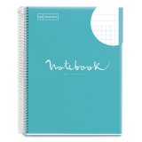 Cahier polypropylène spirale EMOTION 21x29,7cm 160 pages 90g 5x5. Coloris bleu ciel