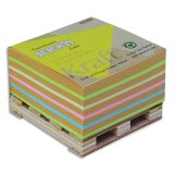 Bloc de 400 feuilles de notes repositionnables. 76 x 76 mm. Feuilles kraft et recyclées sur palet
