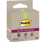 Recycling Notes assortis Super Sticky 47,6 X 47,6 mm - bloc de 70 feuilles