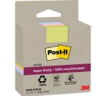 Recycling Notes assorties Super Sticky 76 x 76 mm - bloc de 70 feuilles