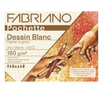 Pochette fabriano papier a dessin a grain 240x320mm 180g coloris blanc 12 feuilles