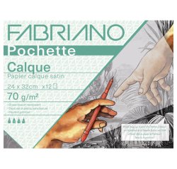 Pochette fabriano papier calque 240x320mm 70g 12       feuilles