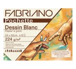 Papier dessin fabriano à grain 224g a4+ pochette 12f