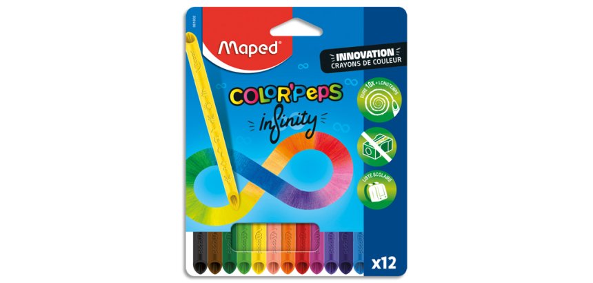 Crayons couleur maped color'peps infinity mine      infinie pochette de 12
