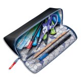Trousse ouverture XXL, réversible et personnalisable. En polyester. Dim 22x6cm Modèle basic noir
