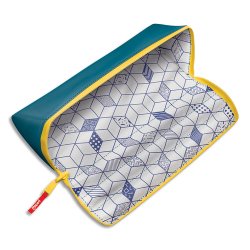 Trousse ouverture XXL, réversible et personnalisable. En polyester. Dim 22x6cm Modèle basic vert