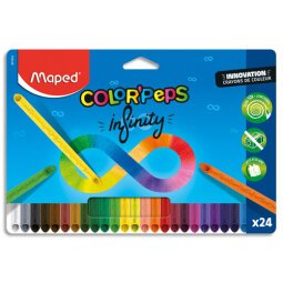 Pochette de 24 crayons de couleur INFINITY - Inovant - Triangulaire - Set de 24 couleurs assorties