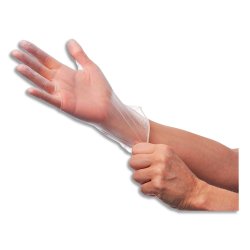 Boîte de 100 gants vinyle transparents non poudrés. Taille L - Boîte de 100 gants