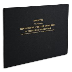 Registre d'objets mobiliers et véhicules d'occasion 24 x 32 cm110 pages