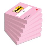 Lot de 6 notes rose flamingo Super Sticky  76 x 76 mm - bloc de 90 feuilles.