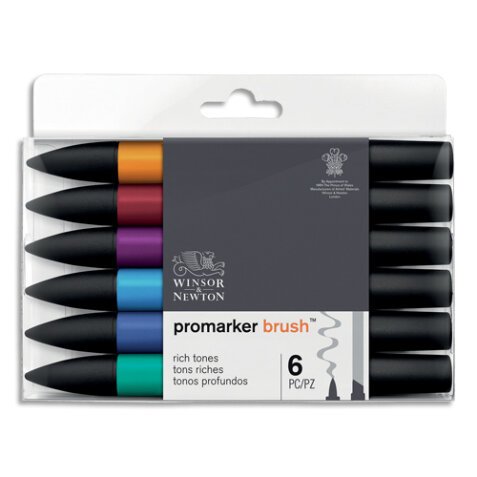 Set de 6 PROMARKER BRUSH. Couleurs tons riche.