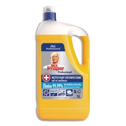 Bidon de 5 litres nettoyant professionnel désinfectant fraîcheur citron selon norme EN 14476