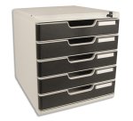Module de classement Modulo Office A4 5 tiroirs fermables à clé - Noir