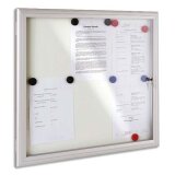 Vitrine REVERSO 6 Feuilles pour extérieur 69,2x72,8cm. Cadre alu, portes battantes.Coloris gris