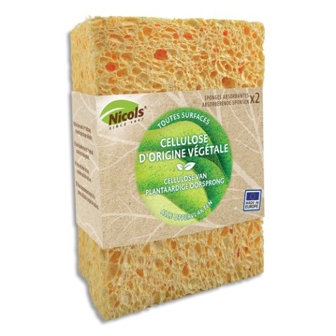 Lot de 2 éponges végétales n° 4. A base de cellulose végétale / 100% recyclable N511340