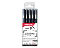 Feutre technique uniball theme calligraphy pointes     calibrees assorties coloris   noir pochette 5 unites