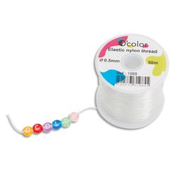 Fil nylon o'color diametre 0,5mm coloris transparent     bobine 50m