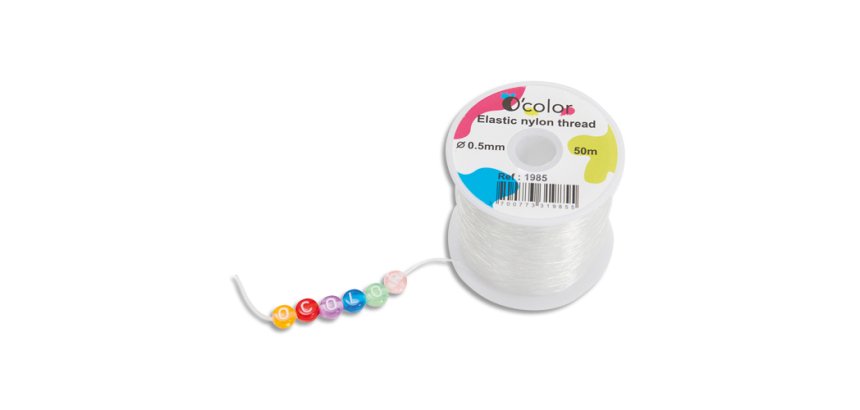 Fil nylon o'color diametre 0,5mm coloris transparent     bobine 50m