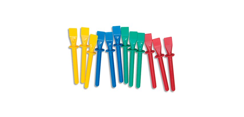Spatule a colle o'color plastique longueur 11,5cm     coloris assortis lot 12       unites