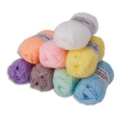 Fil acrylique ocolor environ 90m coloris pastels assortis  lot de 8 pelotes