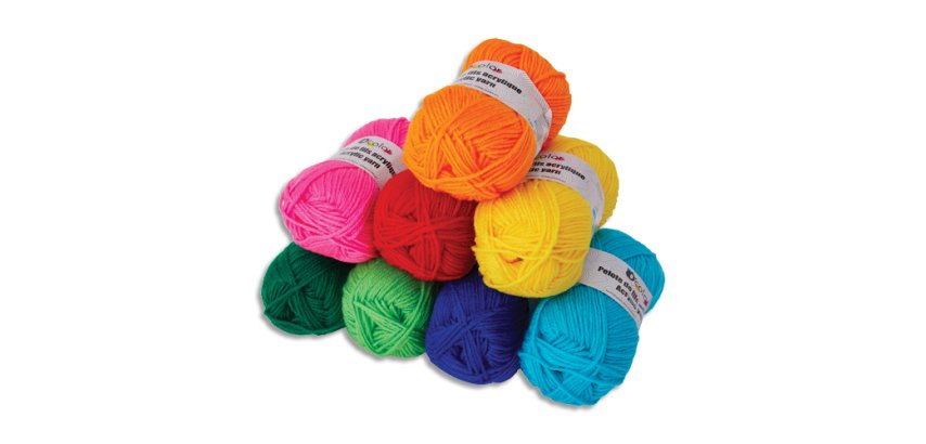 Fil acrylique o'color environ 90m coloris vifs assortis lot de 8 pelotes