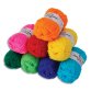 Lot 8 petotes de fils acryliques 50g. Couleurs vives assorties. Longueurs environ 90m par bobine