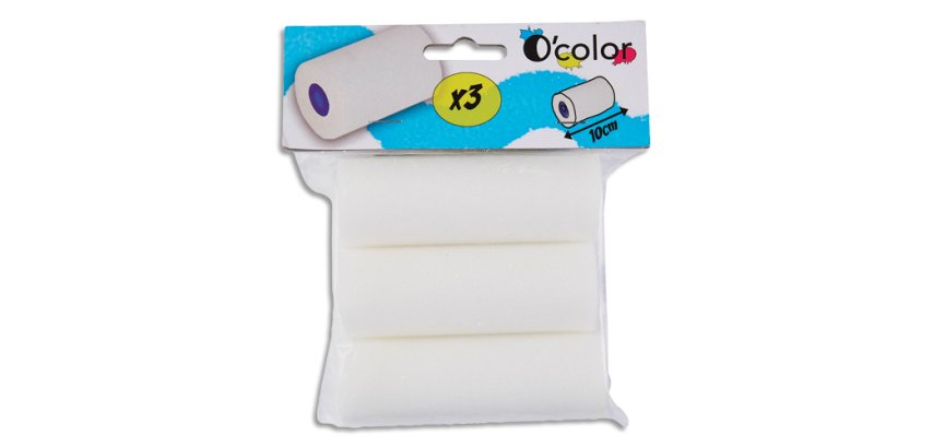 Recharge o'color rouleau mousse haute densite 10cm lot 3 unites