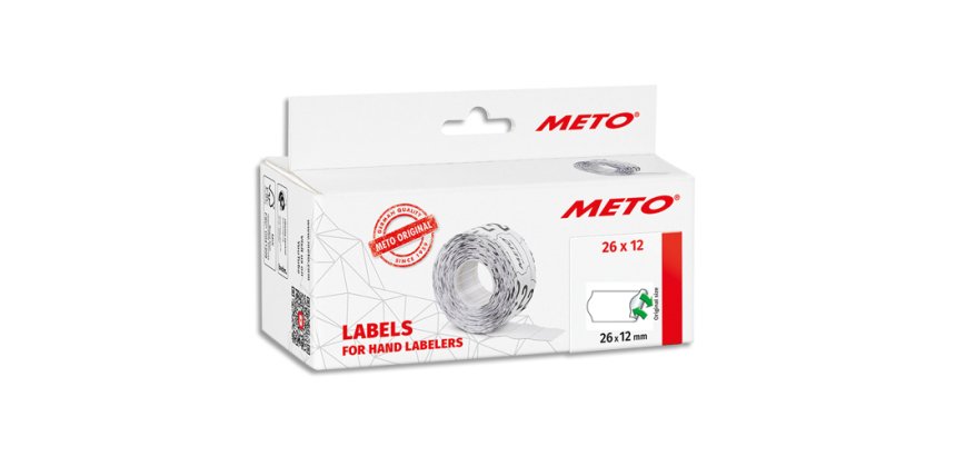 Étiquette pour étiqueteuse de prix, 26 x 12 mm, blanc