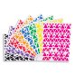 Sachet de 18 planches de gommettes triangles 3 tailles. 6 couleurs 3 planches par couleur.