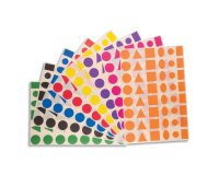 Gommette geometrique cleopatre repositionnable     planche a4 5 formes 8         couleurs assorties 2304