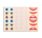 Gommette visage cleopatre yeux 25mm bouche 50mm nez 720 gommettes pochette de 20      planches