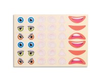 Gommette visage cleopatre yeux 25mm bouche 50mm nez 720 gommettes pochette de 20      planches