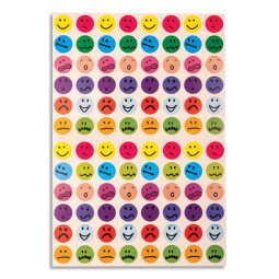 Pochette de 10 planches de gommettes Smileys. 960 gommettes.