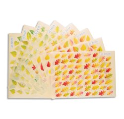 Gommette fantaisie cleopatre feuilles arbres               printemps/automne 4 motifs    1438 gommettes pochette de 24