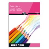 PAPIER BLANC, Bloc de 100 feuilles 90g/m2 au format 21x29,7cm - Blanc