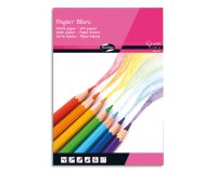 PAPIER BLANC, Bloc de 100 feuilles 90g/m2 au format 21x29,7cm - Blanc