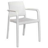 Fauteuil extérieur en polypropylène Blanc L56 x H80 x P58. Embout antidérapant
