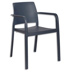 Fauteuil extérieur en polypropylène Anthracite L56 x H80 x P58. Embout antidérapant