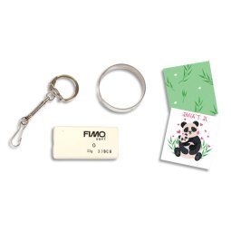 Lot de 12 kits pour créer des porte-clés en Fimo Panda