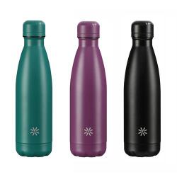 Gourde isotherme 500 ml AQUA Intemporelle. Acier inoxydable, sans BPA. 26,5x7cm. Bleu,violet,noir