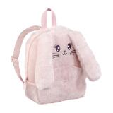 Sac à dos CUDDLE LAPIN, 1 cmpt fermeture zippée. Matière peluche. 22x29x10cm. 1 visuel lapin rose