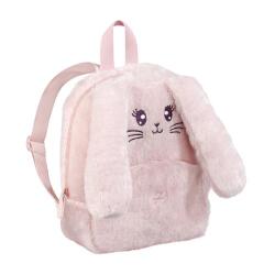 Sac à dos CUDDLE LAPIN, 1 cmpt fermeture zippée. Matière peluche. 22x29x10cm. 1 visuel lapin rose