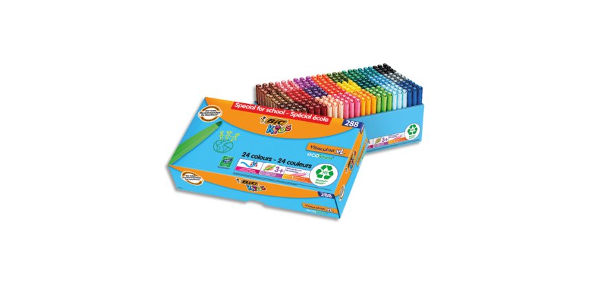 Feutre coloriage bic visa xl pack scolaire 238 + 50 unités gratuits