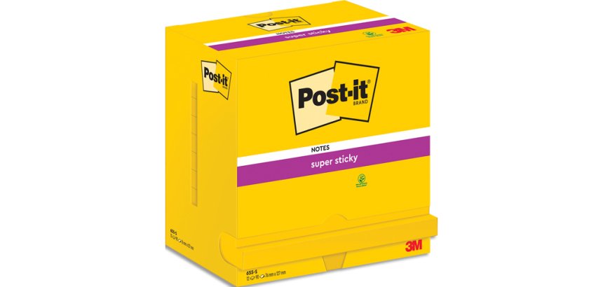 Bloc-note super sticky notes, 127x76 mm, ultra jaune