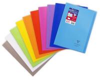 Cahier piqué Koverbook A4 96 pages petits carreaux + marge couverture polypropylène transparent - Assortis