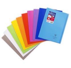 Cahier piqué Koverbook A4 96 pages petits carreaux + marge couverture polypropylène transparent - Assortis