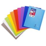 Cahier piqué Koverbook 24x32cm 96 pages petits carreaux + marge couverture polypropylène transparent - Assortis